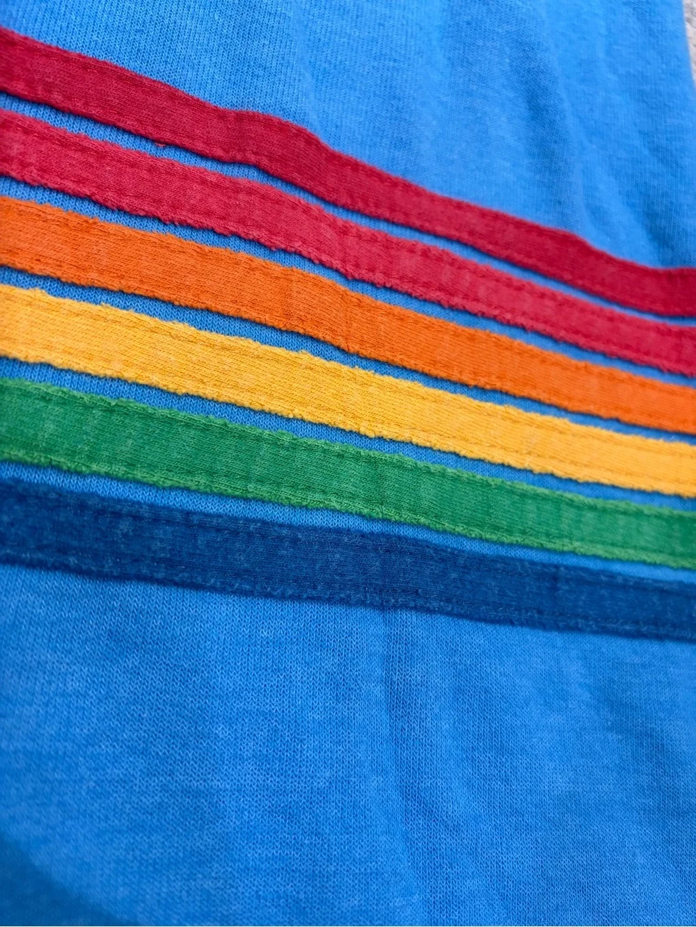 Aviator Nation Women’s Sweatpants Size M Blue Rainbow Stripe Joggers GUC - Picture 5 of 8